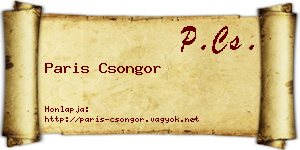 Paris Csongor névjegykártya